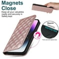 thumbnail image 5 of Allytech Case for iPhone 14 Pro Compatible with MagSafe Wireless Charging, Shockproof Full Protective Flip Folio Wallet Case with RFID Blocking Card Slots PU Leather Stand Magnetic Cover, Rosegold, 5 of 10