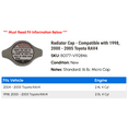 thumbnail image 2 of Radiator Cap - Compatible with 1998, 2000 - 2005 Toyota RAV4 2001 2002 2003 2004, 2 of 2