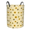 thumbnail image 2 of Balery Sunflowers Bee Round Laundry Basket with Handles Waterproof Freestanding Laundry Hamper for Clothes Toys in the Dorm and Family-Medium, 2 of 8