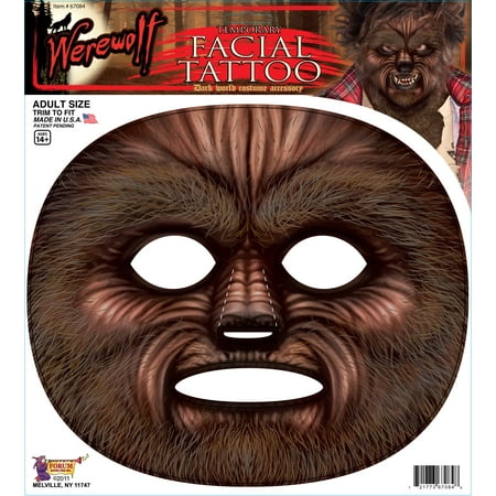 Werewolf Facial Tatt Facial Film Prosthetic Costume Makeup Accessory