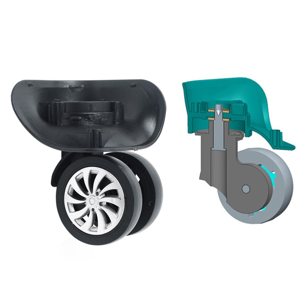 4 Pieces Replacement Luggage Suitcase Wheels Repair Parts Swivel Wheel Black Casters for Travel Box Trolley Suitcase Accessory, 4x2.55inch