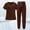 1# Brown, variant on Scrub Sets for Woman 2026 Essential Jogger Scrub Set Nursing Uniform Stretch V-Neck Top & Drawstring Cargo Pants Wine M