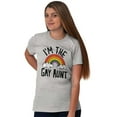 thumbnail image 3 of Cute Rainbow Proud LGBTQ Gay Auntie Women's Graphic T Shirt Tees Brisco Brands M, 3 of 5