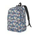 thumbnail image 1 of Disketp Tropical Sloth print Canvas Backpack Lightweight Travel Daypack Student Rucksack Laptop Backpack-Small, 1 of 5