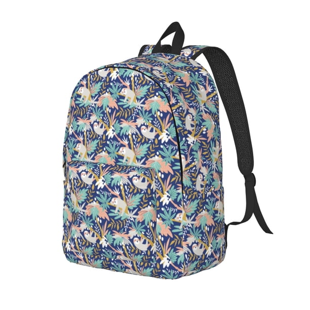 Easygdp Tropical Sloth Mochila de Lona Resistente para Laptop, Compatible con Laptops de 15 a 17 pulgadas, Ideal para Escuela, Trabajo y Viajes-Small