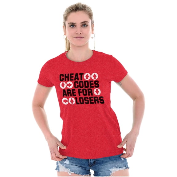Cheat Codes For Losers Video Gamer Womens Fitted Plus Size Graphic Tee Brisco Brands 2X
