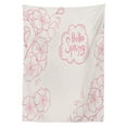 thumbnail image 3 of Ambesonne Almond Blossom Tablecloth Rectangular Table Cover, Oriental Foliage, 52"x70", Pink White, 3 of 4