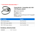 thumbnail image 2 of Timing Belt Kit - Compatible with 1989 - 1994 Chrysler LeBaron - Gates, 2 of 2