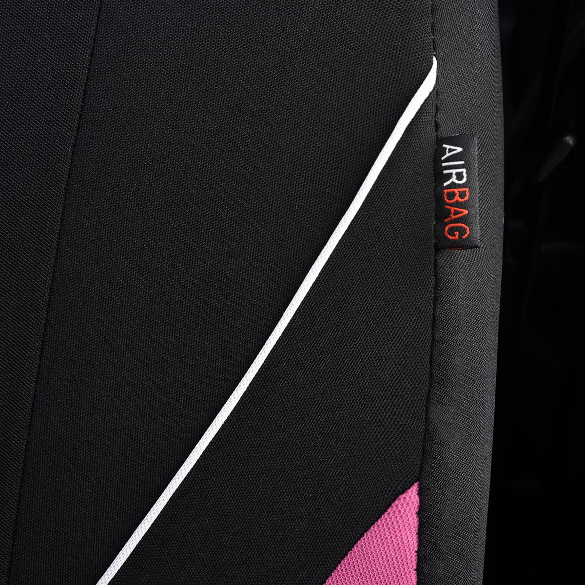 Flying Banner Car Seat Covers Front Rear Full Set Protectors Auto Interior Car Accessories Rear Bench Split 40/60 50/50 60/40 Piping Sporty Pink Black