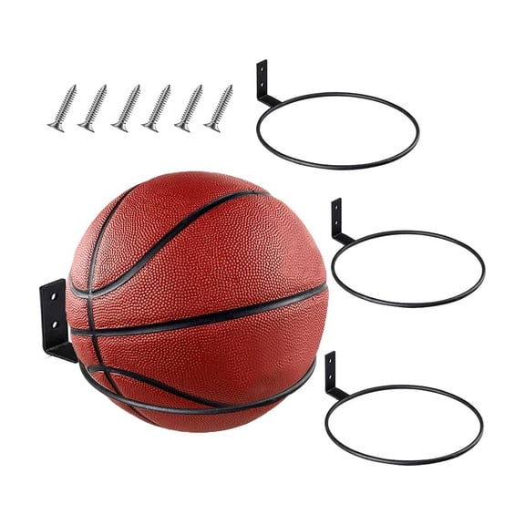 3Pcs 6 Inch Ball Holder Display Wall Mount for Basketball Football Volleyball,Ball Storage for Garage,Planter Pot Holder