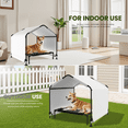 thumbnail image 4 of Outdoor Dog Shade Shelter w/ Dog Bed 4'x4'x3' Portable Dog Tent Sun Rain Canopy for Outside Pet House for Large Medium Dogs, Cats, Pigs w/ Waterproof Roof, Ground Nails, White, 4 of 8