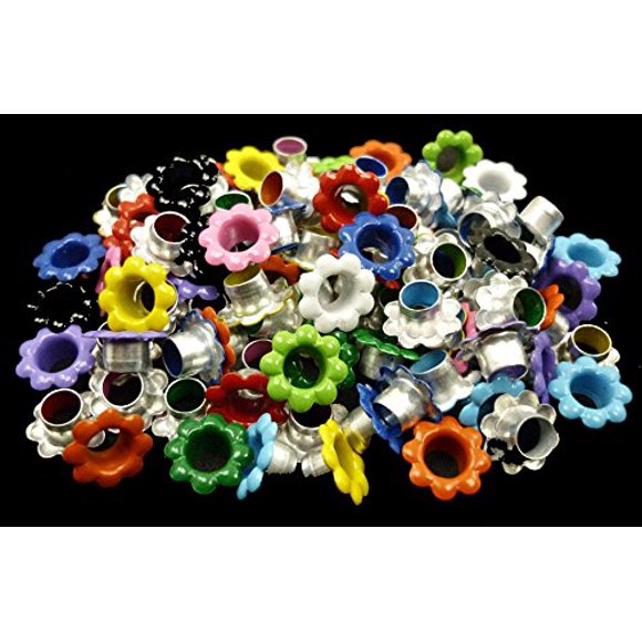 100pcs Aluminium Mixed Colors Flowers Eyelet Scrapbooking Card Hole LeatherCraft E099