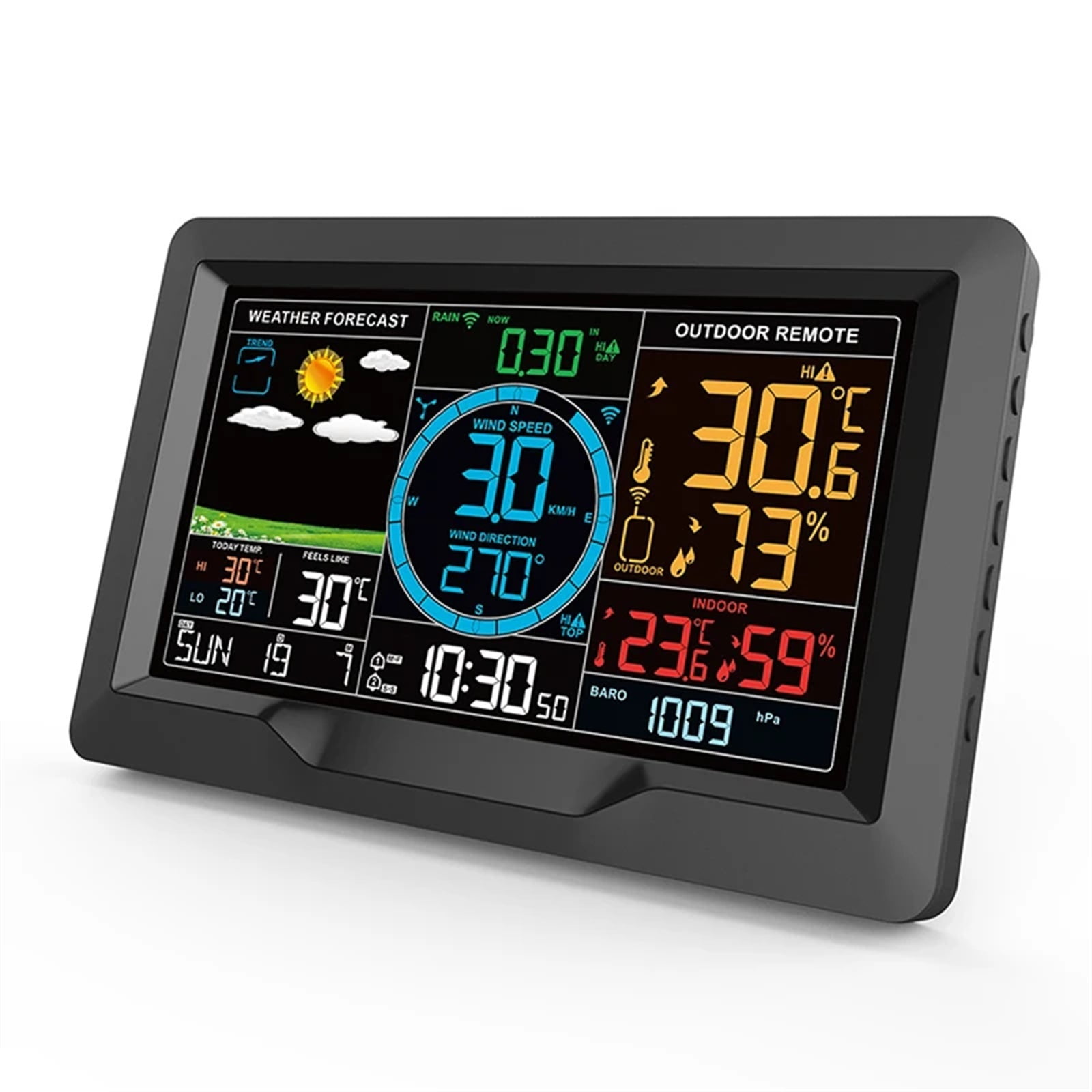FJ3390A Professional Weather Station Temperature Humidity Wind Speed & Rainfall Detection Multifunctional Weather Forecast Clock ,High Precision