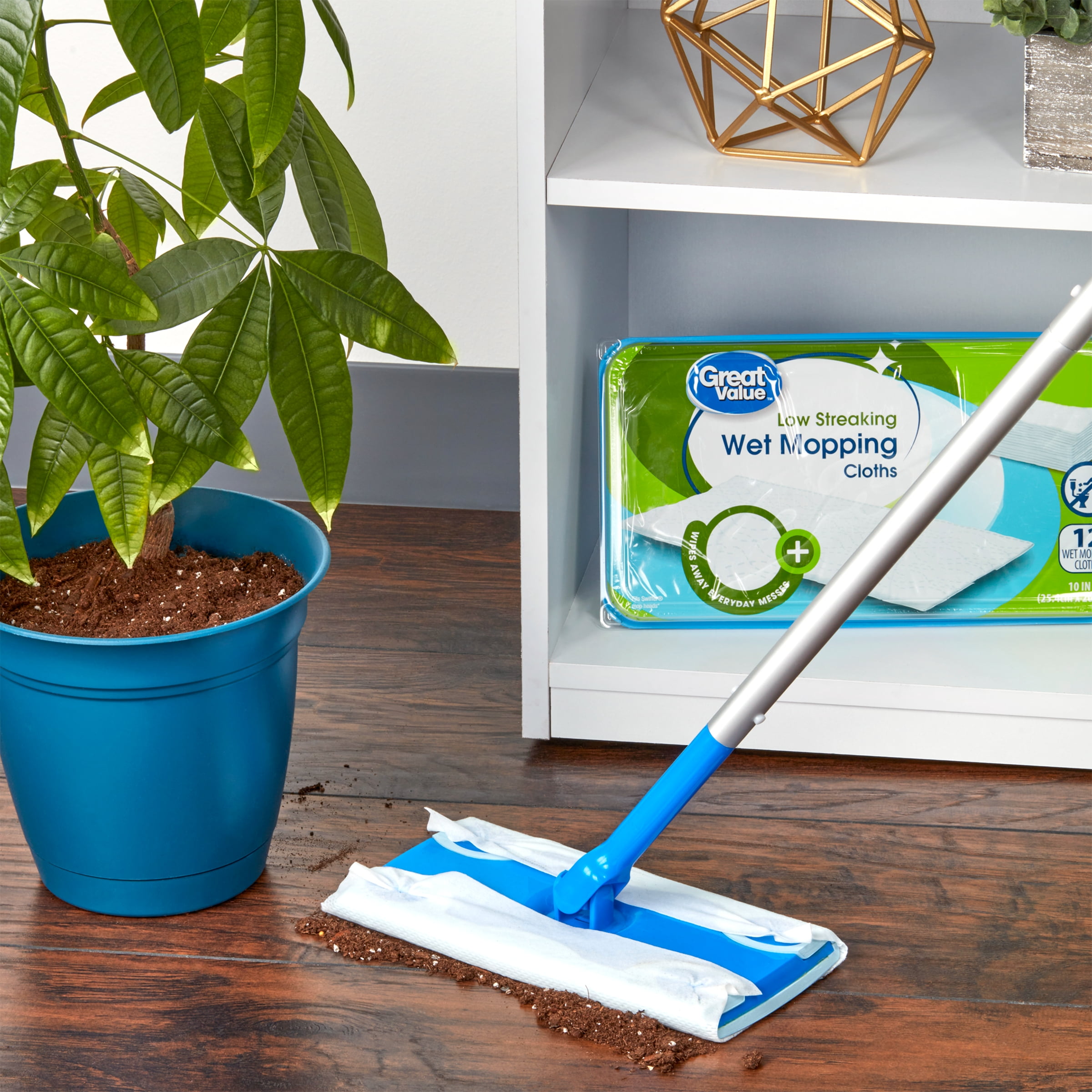 Great Value Low Streaking Wet Mopping Cloths 12 Count Walmart