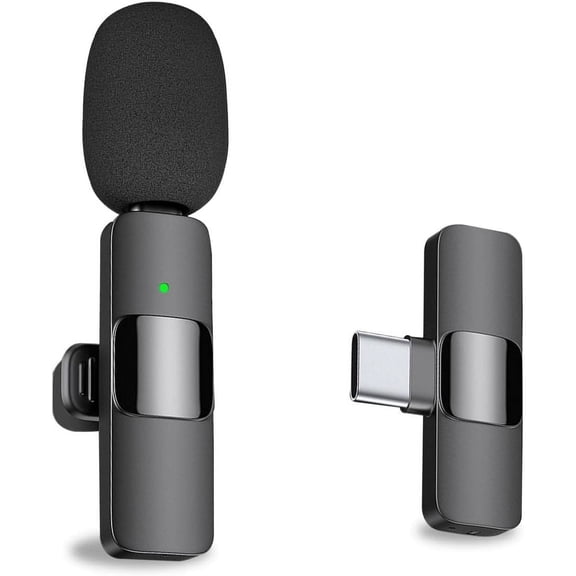 MAYBESTA Wireless Lavalier Lapel Microphone for iPhone Android Phone Laptop - Bluetooth Mini Mic with USB C Interface for YouTube Tiktok Video Recording Interview Podcast Vlog