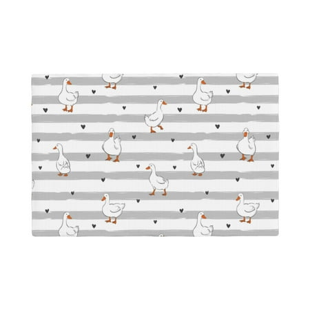 

Table Placemats Set of 4 - Cute Goose 12x18 In Faux Linen Double Heat Resistant Place Mats Cloth Indoor/Outdoor Placemats Washable Table Mats for Dining Kitchen Party