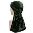 thumbnail image 2 of TEAJOPSUU Hiphop Durag with Long Tail and Wide Straps Fashion 360 Waves Men's Women's Crushed Bandana Doo Rag Cap Headwraps B-Green, 2 of 3