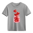 thumbnail image 2 of Favoffer Toddler Girls Short Sleeve Tee Spring Summer Cute Heart Print Soft Cotton Crew Neck Casual Top Breathable Basic Shirt Fashion Daily Home Outdoor Vacation Sizes 12M-5T, 2 of 9