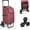 Red, variant on 2 in 1 Grocery Cart Wheels for Stairs, 60L/300LBS Shopping Carts for Groceries, Stair Climbing Cart with Removable Bag, Folding Shopping Carts for Stairs, Black