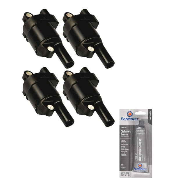 Set of 4 Ignition Coils and Permatex 22058 Dielectric TuneUp Grease