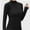 Black, variant on Womens Scoop Neck Long Sleeve Slim Fit Basic T Shirt