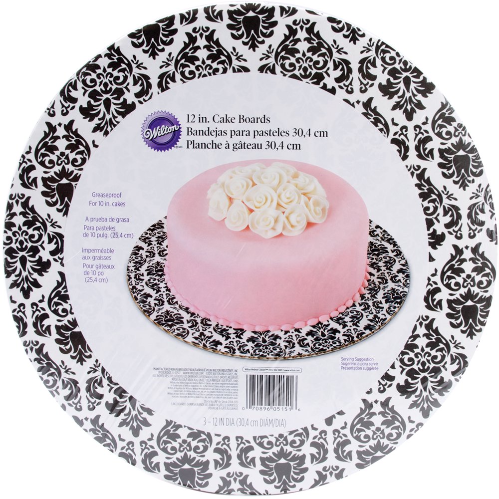 Wilton 12" Round Cake Boards, Damask 3 ct. 21040402