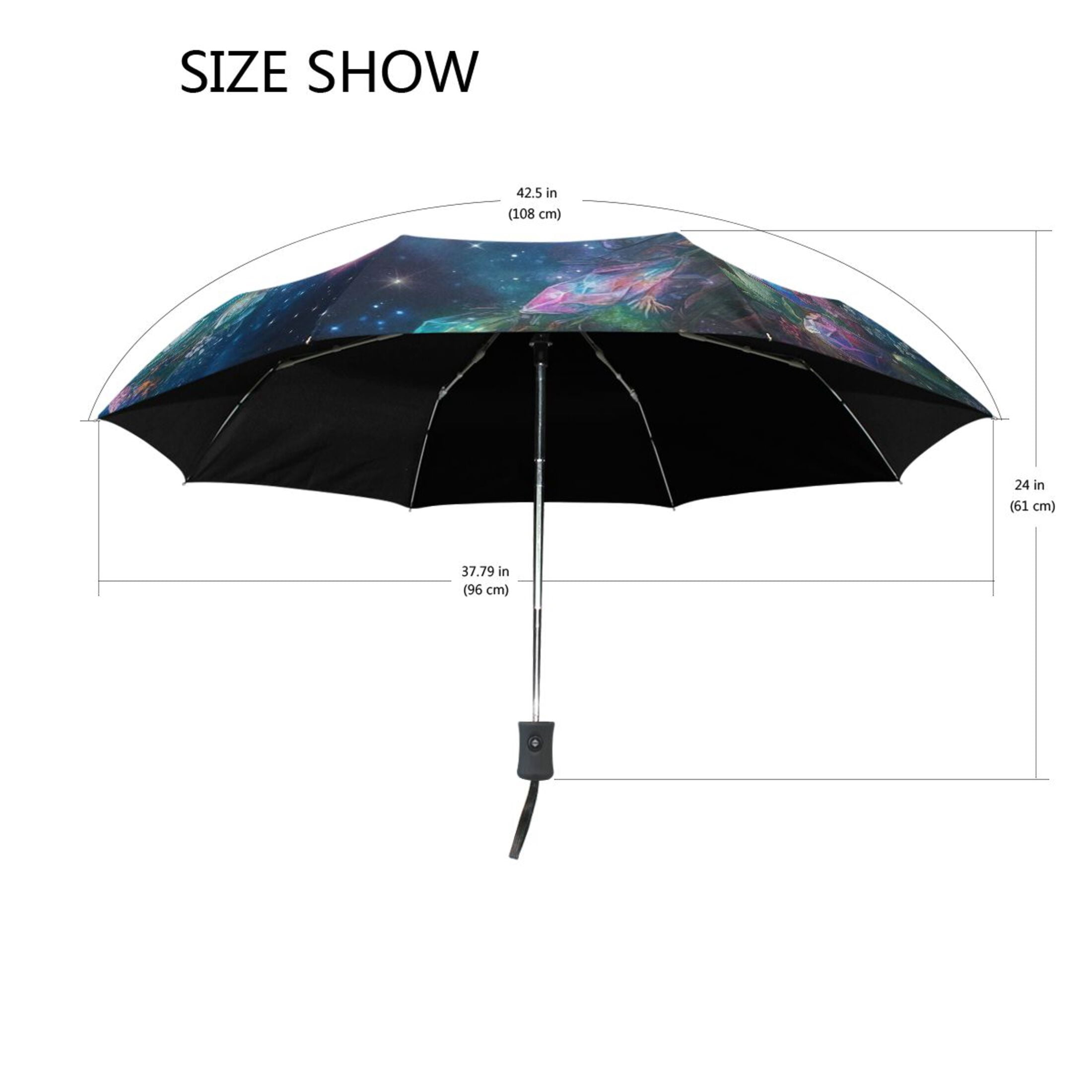 YAZAOO One-Touch Auto Open Close Rain Umbrella With Creative Enchanted Garden Rabbit Pattern