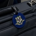 thumbnail image 5 of Connecticut State Flag Round Leather Luggage Card Suitcase Carry-On ID Tag, 5 of 6