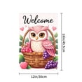 thumbnail image 4 of Amhnf Welcome Pink Owl In Basket With Grapes And Berries Garden Flag For Home Outdoor Garden Yard Decor 12x18 inch, 4 of 5