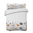 thumbnail image 2 of Blue Spring Floral Twin XL Size Down Alternative Comforter, Lightweight Comforter Quilt Bedding Set with Pillow Shams Orange Summer Botanical Watercolor All Seasons Bed Comforter Duvet Insert 68"x98", 2 of 7
