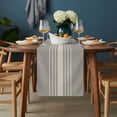 thumbnail image 2 of Beige Striped Table Runner - 108 Inch Long, Kitchen Dining Table Runner Dresser Scarves, Grey Geometric Minimalist Modern Artwork Farmhouse Decor for Coffee Tables Wedding Party Banquet, 2 of 8