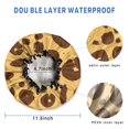 thumbnail image 3 of Shower Caps,Yellow and Brown Of Leopard Print Waterproof Shower Cap for Women 4 Pieces,Double Reusable Hair Cover for Shower PEVA Elastic Stretch Hem, 3 of 7