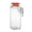Red, variant on Bormioli Rocco Gelo Jug, White Lid - 41 Oz. Glass Pitcher with Lined Grip Pattern, Convenient Handle & Easy-Pour Spout - Italian Glassware for Juice, Water, Lemonade, Milk - BPA-Free, Dishwasher Safe