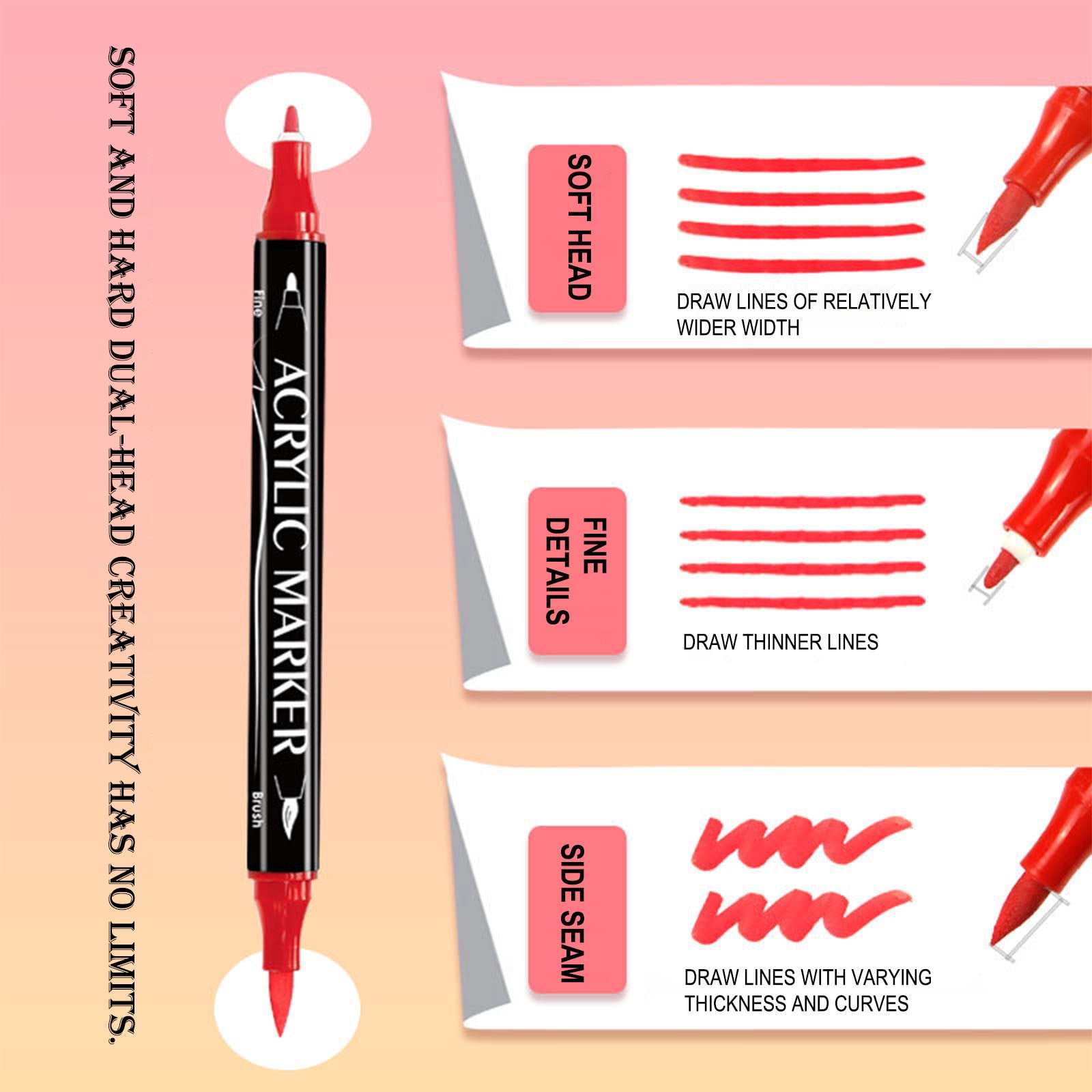 Tarmeek 24Pcs Acrylic Nail Art Pen Set Professional Fine Tip Manicure Drawing Brush Kit for DIY Nail Design Easy to Use Nail Polish Marker Pens