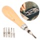 thumbnail image 1 of Juego de tallado de cortador de linóleo, cuchillo de grabado de tallado de linóleo con herramienta de escultura de carpintería de cabeza de cortador 5x Unbranded 1211210002911, 1 of 7