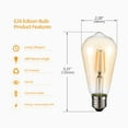 thumbnail image 2 of NUODIFAN LED 4W (40W Equivalent) Warm White Vintage Edison Light Bulbs, (6 Pack), 2 of 7