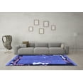 thumbnail image 3 of Ahgly Company Indoor Round Abstract Blue Modern Area Rugs, 4' Round, 3 of 4
