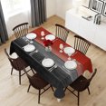 thumbnail image 6 of Red Gray Black Table Cloth Waterproof Tablecloths, Vintage Country Gradient Wooden Grain Tablecloth Dining Table Cover for Kitchen Party Tabletop Outdoor, Rectangle Tablecloth 54x108 Inch, 6 of 9