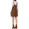thumbnail image 3 of INSPIRE CHIC Mother's Day Women's Corduroy Dress Adjustable Straps Button Down Pinafore Overall Dress with Pockets XS Dark Brown, 3 of 6