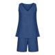 thumbnail image 4 of Mujeres Casual Verano Cuello en V Sólido Sin mangas Tops y pantalones cortos Conjunto de dos piezas Traje Wmkox8yi  bvn1145, 4 of 8