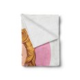 thumbnail image 2 of Pin up Girl Soft Flannel Fleece Blanket, Hand-Drawn Effect Smiling Blonde Girl in Vintage Pin up Style on Heart Backdrop, Cozy Plush for Indoor and Outdoor Use, 50" x 70", Multicolor, by Ambesonne, 2 of 5
