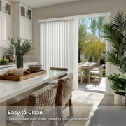 Chicology Oxford White Large Vertical Blinds, Light Filtering PVC Slats, 78W x 84H for Sliding Glass Doors & Living Rooms