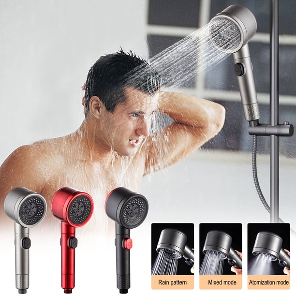 Cabezal de ducha de alta presión, modelo de mano para uso doméstico, alto caudal y rociador ajustable, acabado cromado moderno, para uso doméstico, mayor suministro de agua, experiencia de ducha de l