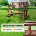 thumbnail image 3 of Ktaxon 33.5" Patio Rocking Chair, Outdoor Wooden 2-Person Rocker, Loveseat Rocking Seating with High Slatted Backrest, for Garden Porch Backyard, Carbonized, 3 of 7