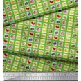 thumbnail image 2 of Soimoi Green Velvet Fabric Mix Fruits Print Sewing Fabric Yard 58 Inch Wide, 2 of 3