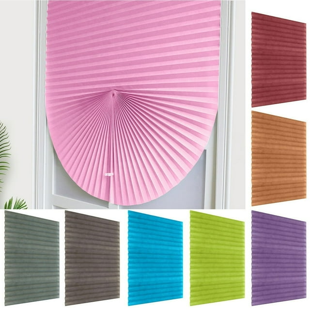 CNKOO Store à Plis en Papier Polyester Occultant Sans Cordon pour Fenêtre Rose 35,4” x 59,1”