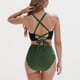 thumbnail image 4 of Trajes de Baño de Bikini de Mujer, Bloqueo de Color Sexy Correa sin Espalda Bikini, Traje de Baño de Corte Alto Retro, 4 of 8