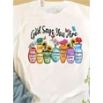 thumbnail image 1 of Women's Inspirational Bible Verse Cotton T-Shirt Loose Fit Short Sleeve Round Neck Top with Mason Jar Floral & Butterfly DesignTee Featuring Psalms 139:13 & John 3:16 (White), Round Neck, 1 of 6