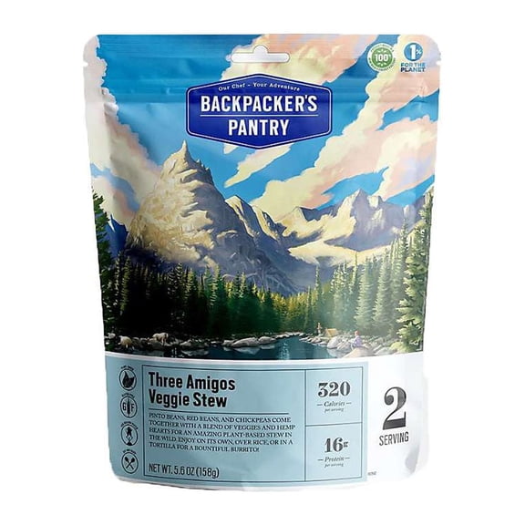 Backpacker's Pantry Three Amigos Veggie Stew 2 Servings 320 Cal Gluten Free Veg