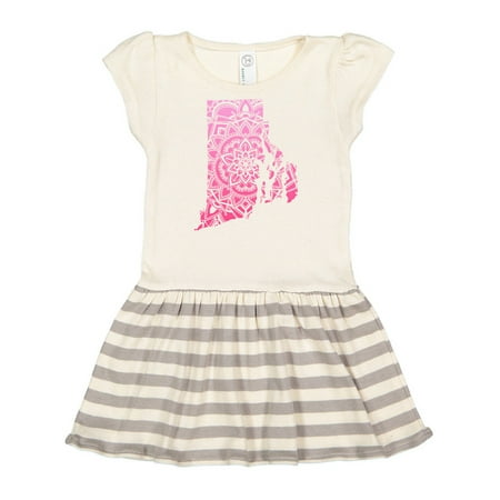 

Inktastic Rhode Island Silhouette Mandala Gift Toddler Girl Dress